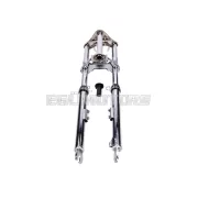 Sport első villa, krómozott, rugóval, 650mm, sárvédő tartóval, Peugeot 103 SP SPX