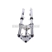 Sport első villa, krómozott, rugóval, 650mm, sárvédő tartóval, Peugeot 103 SP SPX