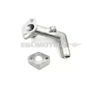 Szívócsonk alumínium, 14mm, ferde, adapterlemezzel, Sachs 504, 505, Hercules Prima, M, DKW, KTM moped, mokick