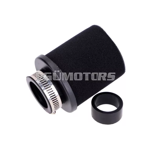 Légszűrő Powerfilter szivacs, fekete, 28/35mm, 70x90mm, egyenes, univerzális