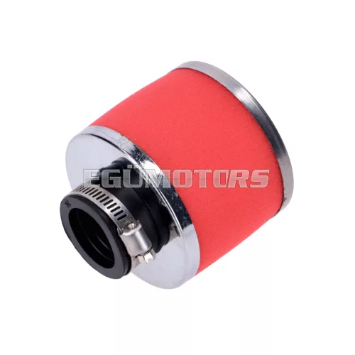 Légszűrő Powerfilter szivacs 28mm, 75mm, piros, krómozott, Puch, Zündapp, Hercules