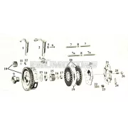 Csavar anyával acél, Sachs 50/2, 50/3, 50/4, 50/- KF S, LF H, MLF B, LK NL, LFH MLFA MLKA X, EKF, Hercules, Miele, DKW, KTM, Rixe, Gritzner, Göricke moped, mokick