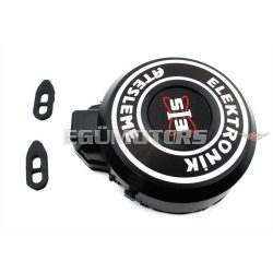   Póluskerékfedél műanyag, fekete, rögzítő gumival, Peugeot 103