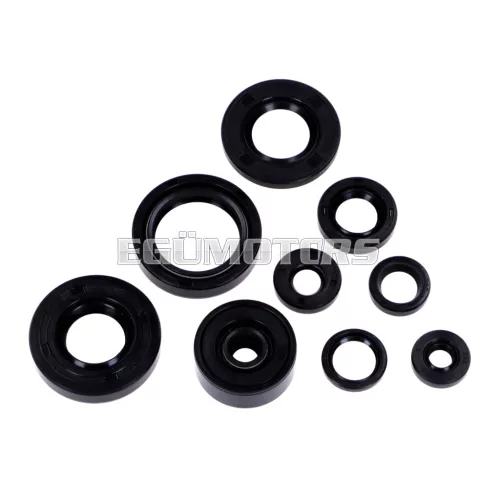 Motor szimering készlet 9 darab, fekete, Yamaha DT 80 LC, LC 2, RD 2