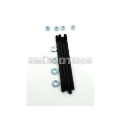   Stud bolt set M7 x 122mm black with nuts and washers for Zündapp C 50 Sport Type 517, 529, Super 441, GTS KS 530, CS 25, 50, CX, Hai, 448, R Roller, RS Roller 561, Star 1 462, 2 ZD, ZL, ZS, ZX, Combinette 428, 429, 433, 510, 511, 515, 516, Falconette 425