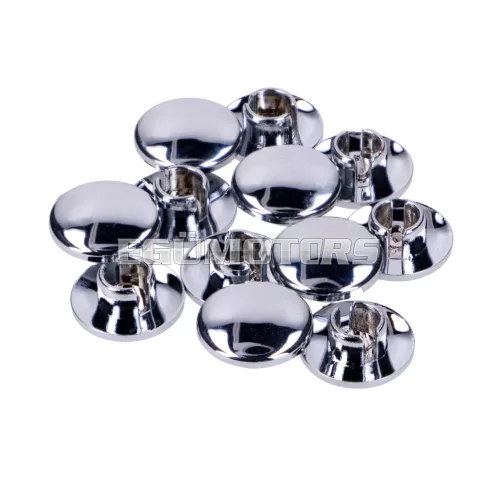 Takarókupak M10 hatszögletű csavarfejekhez, krómozott, 12 darab