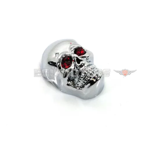 Csavar koponya díszítéssel, krómozott