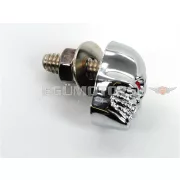 Csavar koponya díszítéssel, krómozott