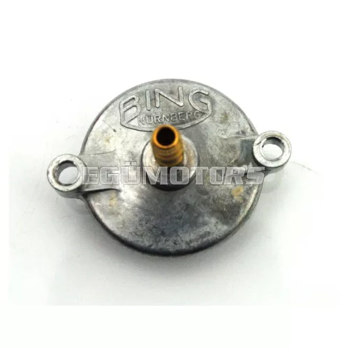 Úszófedél alumínium, Bing karburátorhoz 32-106, Hercules K 50, 50 1/18/11, Zweirad Union DKW 159 1/18/12, 1/18/19, Sachs 50S 1/18/24, 1001/5A 1/18/29, SB 1 1/19/31, SX RX 1/19/103, Sprint, 50SW 1/19/105, KTM Comet