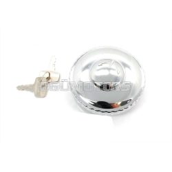   Tank cap lockable 60mm chrome for Puch M 50, MZ, MS, Dakota Zündapp, BMW, DKW, JAWA, Laverda, Kawasaki