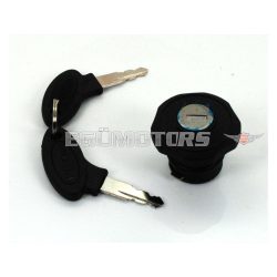   Tank cap lockable 30mm black with 2 keys for Peugeot 101, 102, 103, 104