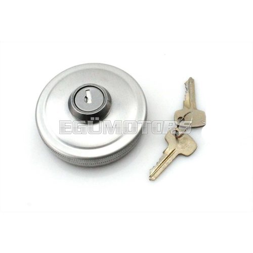 Tank cap aluminum matted 40mm lockable for Zündapp Combinette KS, GTS, C Type 517, Kreidler Florett, Puch Monza Cobra, Hercules mopeds, S50, S51, S70, S53, SR50, SR80, KR51/1, KR51/2, SR4-2, SR4-3, SR4-4, SR1, SR2, SR2E