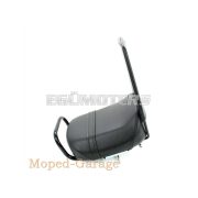 Ülés fekete 240x270x75mm, háttámlával és kapaszkodóval, Zündapp, Kreidler, Hercules, Puch, Simson, DKW