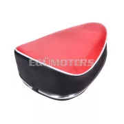 Ülés piros/fekete, 300x220x110mm, Puch Maxi MS, MV, VS, Zündapp Bergsteiger, Combinette, Kreidler Florett, Flory, MF, MP, Hercules M, Prima 221, 219, 217, 215, 216, 222, Miele, DKW, NSU, Göricke, Gritzner