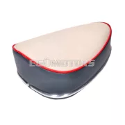 Ülés krém/szürke, 300x220x110mm, Puch Maxi MS, MV, VS, Zündapp Bergsteiger, Z Combinette, Kreidler Florett, Flory MF, MP, Hercules M Prima 221, 219, 217, 215, 216, 222, Miele, DKW, NSU, Göricke, Gritzner
