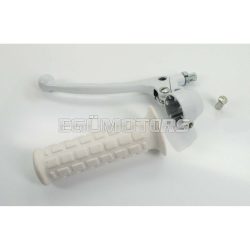   Brake lever complete white with brake lever and rubber grip for Tomos A 3, 35, Zündapp, Kreidler, Hercules, Puch, DKW, KTM, Rixe, Sachs