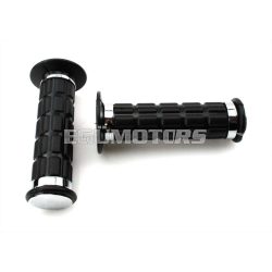   Rubber grip set black chrome 25/22mm 120mm for Simson S50, S51, S70, SR50, SR80, Zündapp, Kreidler, Hercules, Puch