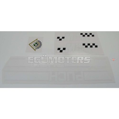 Sticker set tank fairing 5-piece white for Puch M 50 Racing Moped Mokick