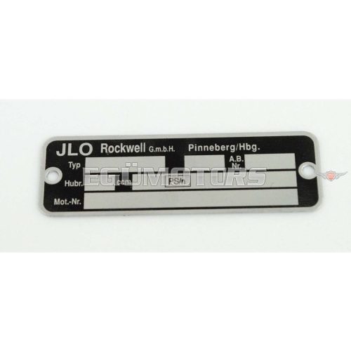 Type plate aluminum 56x18mm black for JLO