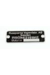 Nameplate aluminum 50mm x 18mm black for Husqvarna
