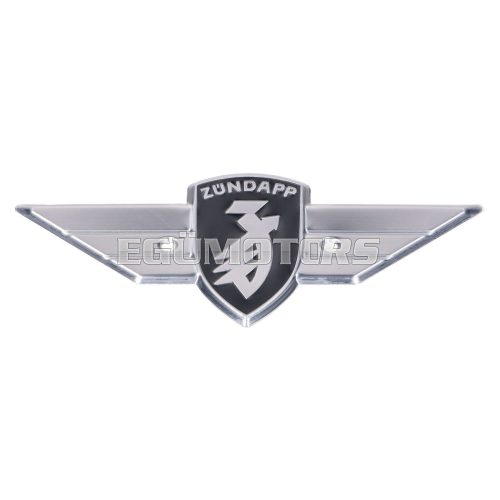 OEM Standard Lábtartó embléma, 107mm x 45mm, furat távolság 36mm, Zündapp R 50, RS, KS, C Sport Combinette, Super Combinette