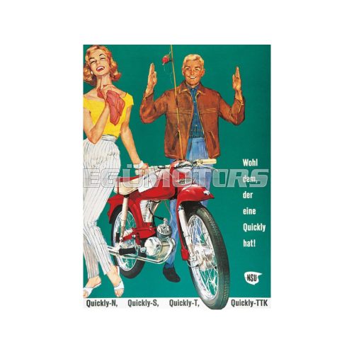 Advertising poster NSU Quick 42cm 29cm for Quickly N, S, T, TTK