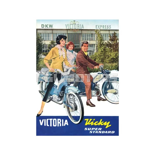 Advertising poster reprint 42cm 29cm for Victoria (DKW Express), Vicky Standard, Super Luxus