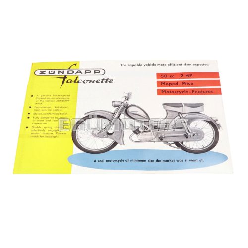 Original flyer/brochure A5 in English for Zündapp Falconette