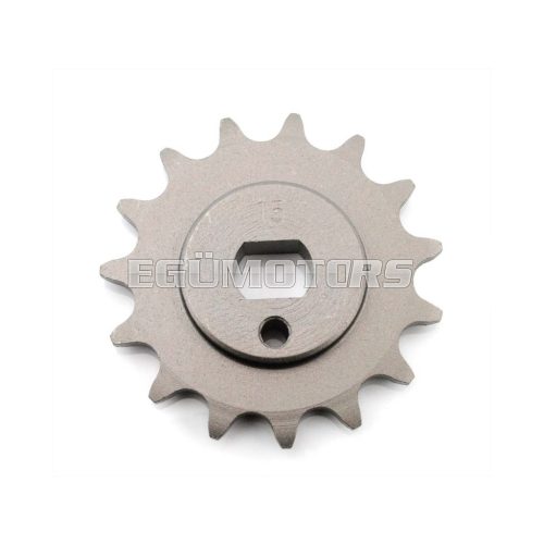 Sprocket reinforced 15 teeth 15x11mm for Kreidler, Florett RS, TS 66, GT, Mustang, RS-B, RSH-B, RS-L, RS-G, RSH-G, TM