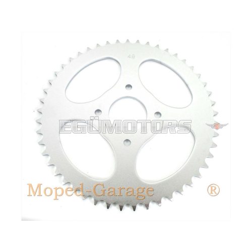 Sprocket Presto aluminum 49 teeth 4 hole for Hercules Prima 1, 2, 3, 4, 5, 6, MP MF M HR Hobby Rider, P MX SX, Optima Pronto, Presto, Garelli Cross 40, KTM 505, Zündapp A 25 Automatic Type 460-01, 460-02