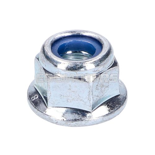 nut w/ flange M8 self locking, zinc plated