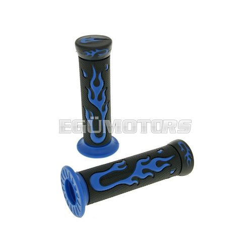 handlebar rubber grip set Flame black, blue