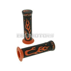 handlebar rubber grip set Flame black, orange