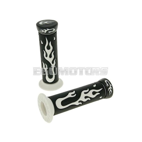 handlebar rubber grip set Flame black, white