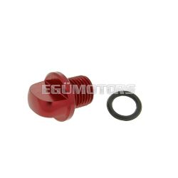   oil filler screw / oil screw plug aluminium red for Minarelli