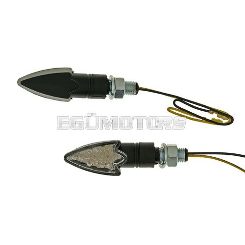 indicator light set M10 thread LED black Arrow clear glass