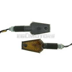   indicator light set M10 thread carbon look Beamer smoked, long version