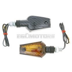   indicator light set M10 thread carbon look Beamer smoked, short version