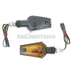   indicator light set M10 thread carbon look Beamer smoked, short version