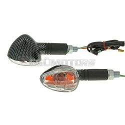   indicator light set M10 thread carbon look Doozy transparent, long version