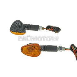   indicator light set M10 thread carbon look Doozy orange, long version