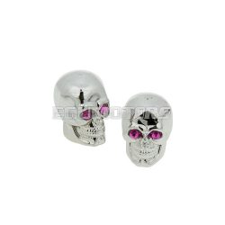 valve cap set Skull chrome - universal