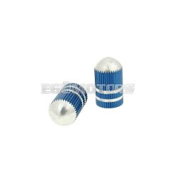 valve cap set Bullet anodized aluminum - blue - universal