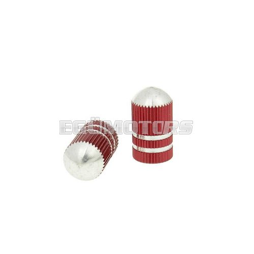 valve cap set Bullet anodized aluminum - red - universal