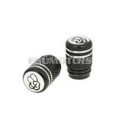 valve cap set Peace anodized aluminum - black - universal