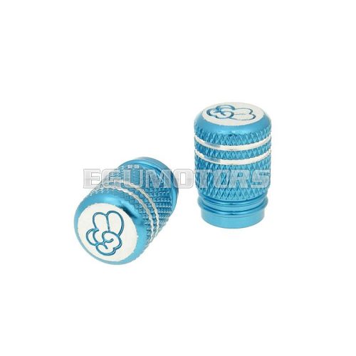 valve cap set Peace anodized aluminum - blue - universal