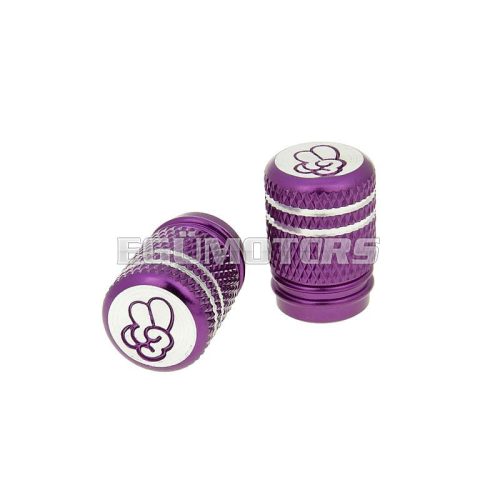 valve cap set Peace anodized aluminum - purple - universal