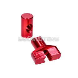 brake cable adjuster set M6 thread aluminum red - universal