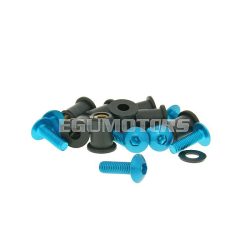   Vparts Hatszögletű csavarkészlet anyákkal M5x16 mm, alumínium kék - 8 db - idom/stílus