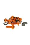 hexagon socket screw set incl. nuts M5x16 aluminum orange - 8 pcs each - fairing / styling